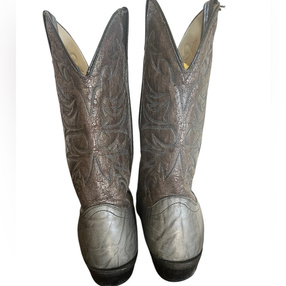 Laredo brand men’s cowboy boots grey color all leather size 10.5 W newer cond - Picture 3 of 10